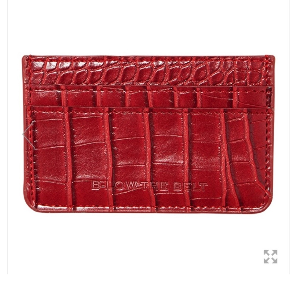 B-Low the Belt Croc-Embossed Red Card Holder